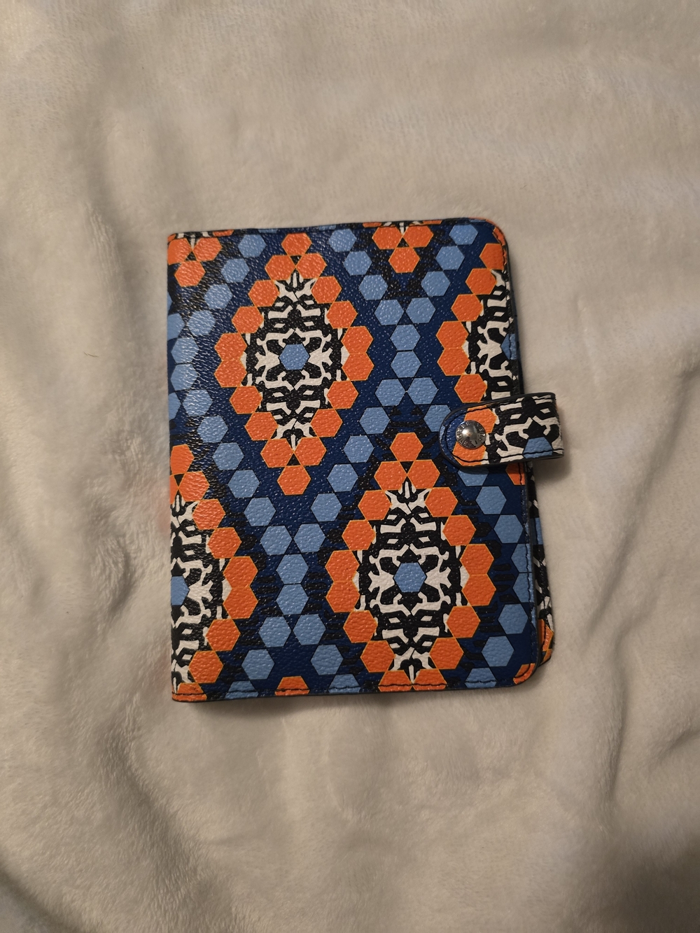 Vera Bradley Blue & Orange Geometric Snap Wallet